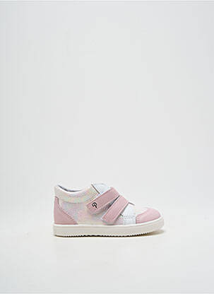 Baskets tissage satiné bout rond rose PATT'TOUCH fille