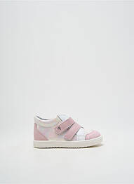 Baskets tissage satiné bout rond rose PATT'TOUCH fille