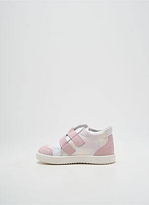 Baskets tissage satiné bout rond rose PATT'TOUCH fille