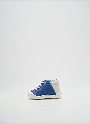 Bottillons tissage satiné bout rond bleu BELLAMY garcon