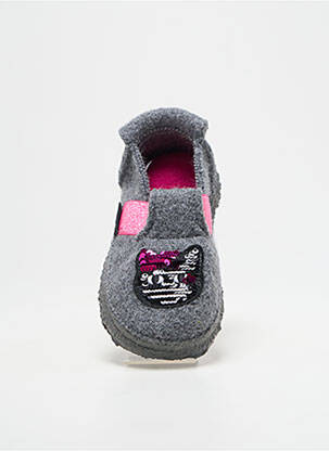 Chaussons/pantoufles tissage satiné bout rond gris NANGA fille