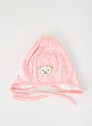 Bonnet fermeture liens à nouer rose STEIFF enfant