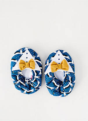 Chaussons/pantoufles semelle extérieure textile bout rond bleu BB AND CO garçon