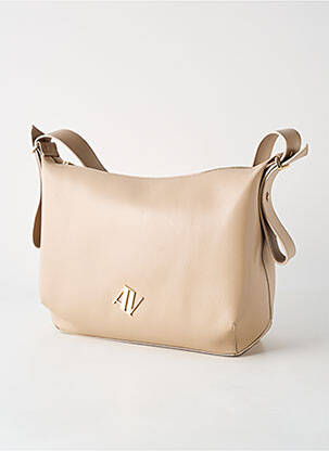 Sac multipoches forme rectangulaire beige ANNA VIRGILI femme