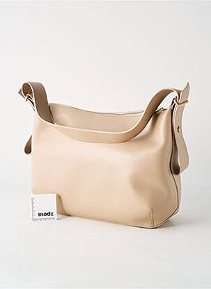 Sac multipoches forme rectangulaire beige ANNA VIRGILI femme