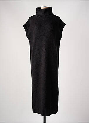 Robe pull coupe droite manches courtes noir YEST femme
