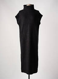 Robe pull coupe droite manches courtes noir YEST femme