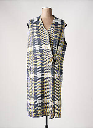 Gilet manches courtes coupe droite bleu YEST femme