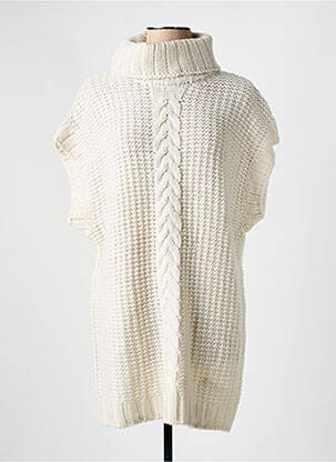 Robe pull coupe droite manches courtes beige YEST femme