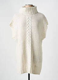 Robe pull coupe droite manches courtes beige YEST femme