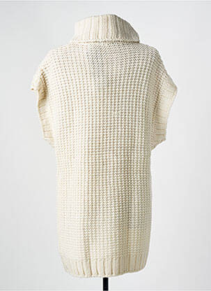 Robe pull coupe droite manches courtes beige YEST femme