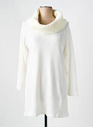 Pull tunique col roulé manches longues blanc SEMIOLOGY femme