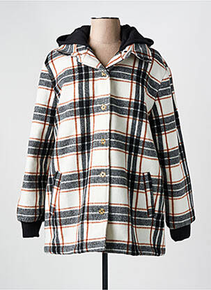 Manteau court capuche a capuche gris YEST femme