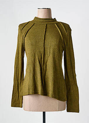 Pull coupe cintrée manches longues vert SEMIOLOGY femme