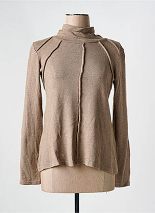 Pull coupe cintrée manches longues marron SEMIOLOGY femme