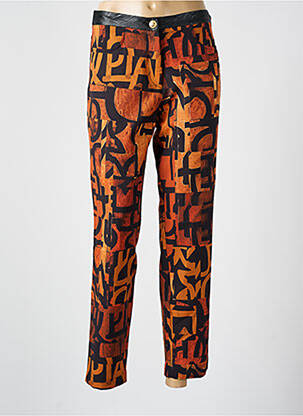 Pantalon slim tissage popeline taille normale orange ONE O ONE femme