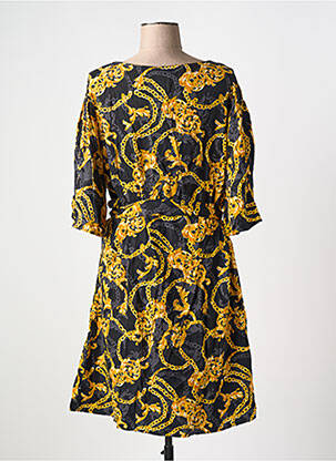 Robe mi-longue manches 3/4 manches 3/4 jaune ADIA femme