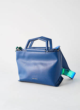 Sac multipoches forme rectangulaire bleu ANNA VIRGILI femme