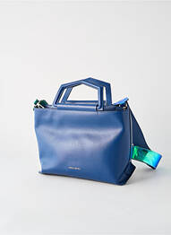 Sac multipoches forme rectangulaire bleu ANNA VIRGILI femme
