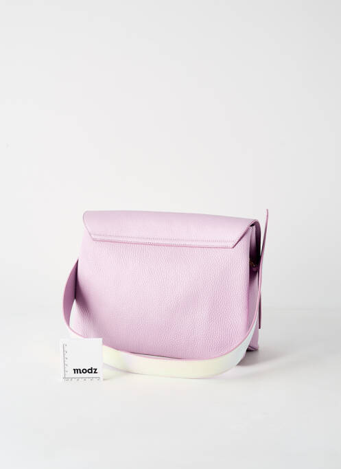 Sac cuir grainé forme rectangulaire violet ANNA VIRGILI femme