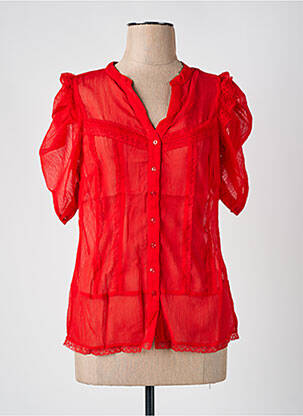 Chemisier manches courtes manches courtes rouge VILA femme