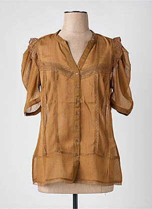 Chemisier manches courtes manches courtes marron VILA femme