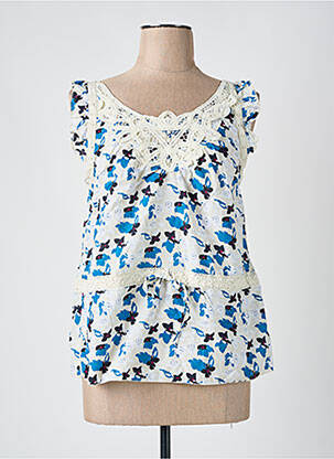 Top col v sans manche blanc VILA femme