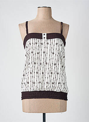 Top manches bretelles ajustables fines bretelles blanc VILA femme