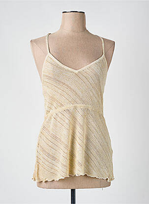 Top coupe cintrée fines bretelles beige VILA femme