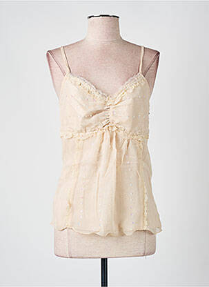 Top manches bretelles ajustables fines bretelles beige VILA femme