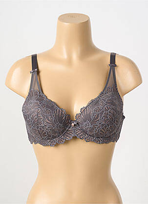 Soutien-gorge effet matière satinée haut soutien-gorge moulé gris SASSA femme