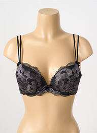 Soutien-gorge effet matière satinée haut soutien-gorge push-up noir VALEGE femme