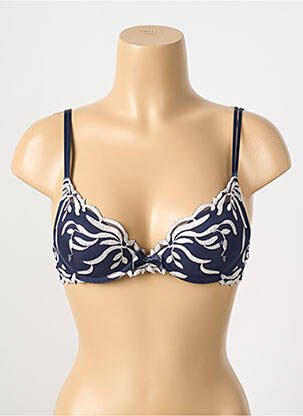 Soutien-gorge effet matière satinée haut soutien-gorge moulé bleu VALEGE femme