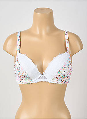 Soutien-gorge effet matière satinée haut soutien-gorge moulé blanc PIEGE femme