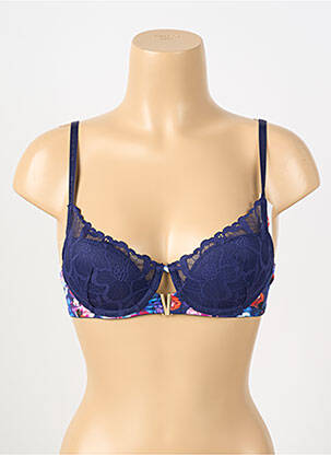 Soutien-gorge effet matière satinée haut soutien-gorge moulé bleu MORGAN femme