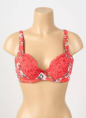 Soutien-gorge effet matière satinée haut soutien-gorge moulé rouge STEFFY femme