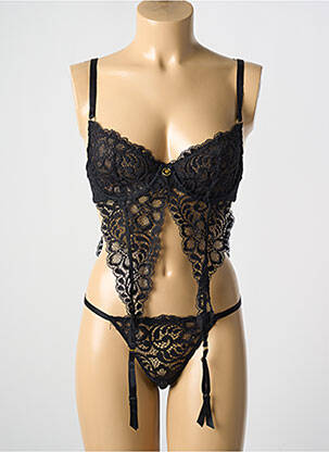 Ensemble lingerie string noir ESCORT femme