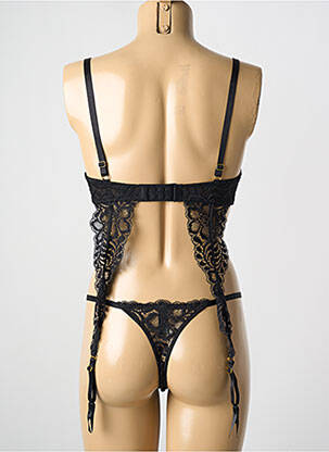 Ensemble lingerie bretelles élastiquées ajustables noir ESCORT femme