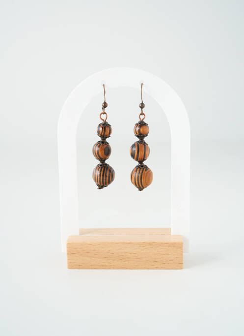 Boucles d’oreilles marron TATA GISELE pour femme