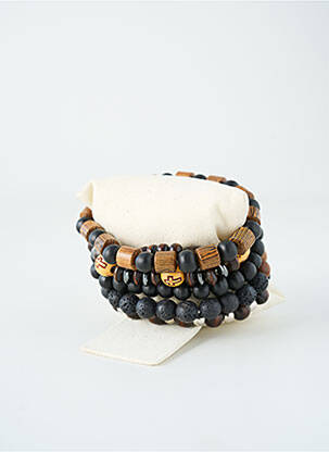 Bracelet fermeture elastique marron TATA GISELE homme