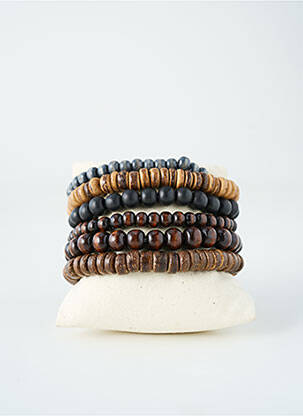 Bracelet fermeture elastique marron TATA GISELE homme