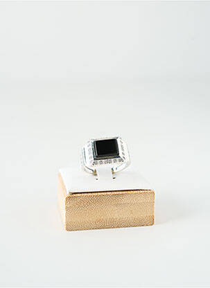 Bague ornement pierre argent TATA GISELE homme