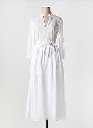 Robe longue manches longues manches longues blanc NIU femme