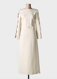 Robe longue manches longues manches longues beige BY MALENE BIRGER femme