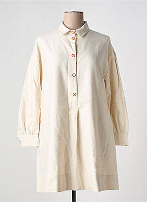 Robe courte coupe évasée manches longues beige TINSELS femme