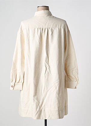 Robe courte coupe évasée manches longues beige TINSELS femme
