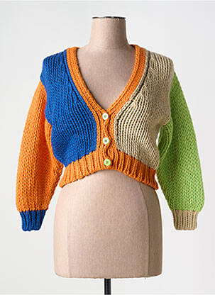 Gilet manches longues resserrée sur le bas beige NIU femme
