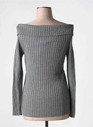 Pull coupe cintrée manches longues gris SEMICOUTURE femme