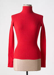 Pull col roulé coupe cintrée manches longues rouge ATTIC AND BARN femme