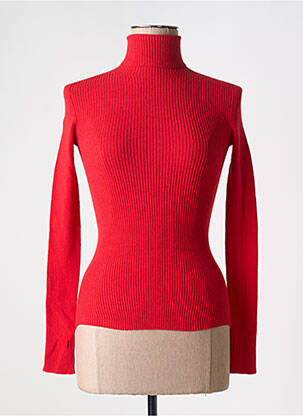 Pull col roulé coupe cintrée manches longues rouge ATTIC AND BARN femme